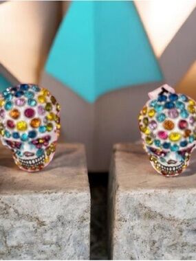 Betsey Johnson Multicolor Skull Earrings
